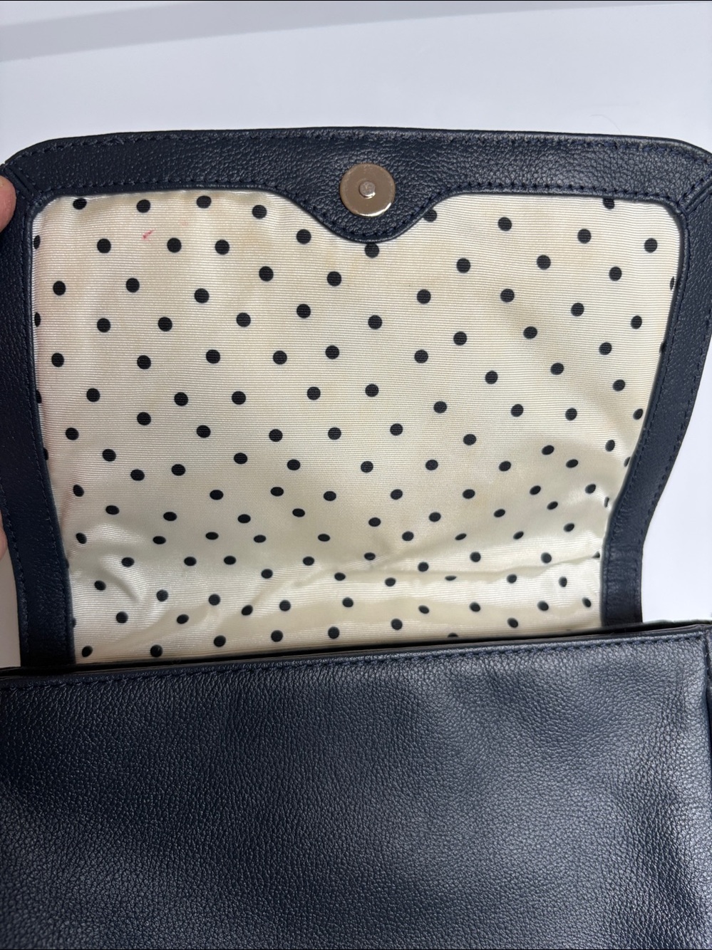 Kate Spade Primrose Hill Little Kaelin Bow Navy leather purse bag crossbody. - Picture 16 of 16